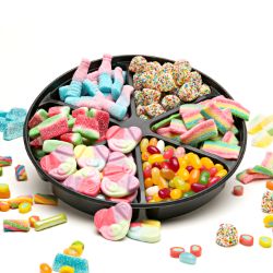 Candy bowl filled with your favorite candy. Great for any party or birthday