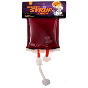 Scary blood syrup. Great for Halloween parties or as Halloween candy