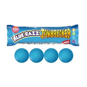 Jawbreaker Blue Razz zijn harde snoepballen met een frambozen smaak