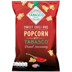 Lekkere pittige popcorn in Tabasco smaak