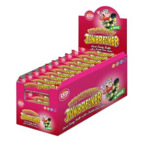 Jawbreakers aardbei 4-pack. Lekkere snoep met zoete smaak met aan de binnenkant bubblegum