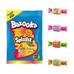 Bazooka Fruit Splashz Fiesta, lekkere chewy snoepjes met een fruit explosie