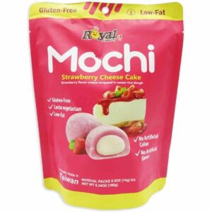 Köstlicher japanischer Mochi im Geschmack von Erdbeer-Käsekuchen