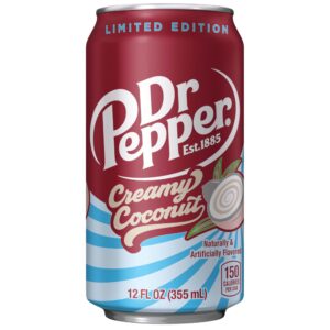 Dr Pepper Creamy Coconut. American drink with a nice creamy taste.