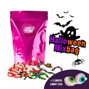 Mega volle Halloween-Tasche gefüllt mit gruseligen Süßigkeiten. Enthält außerdem 2x kostenlose Creepy Eyes.